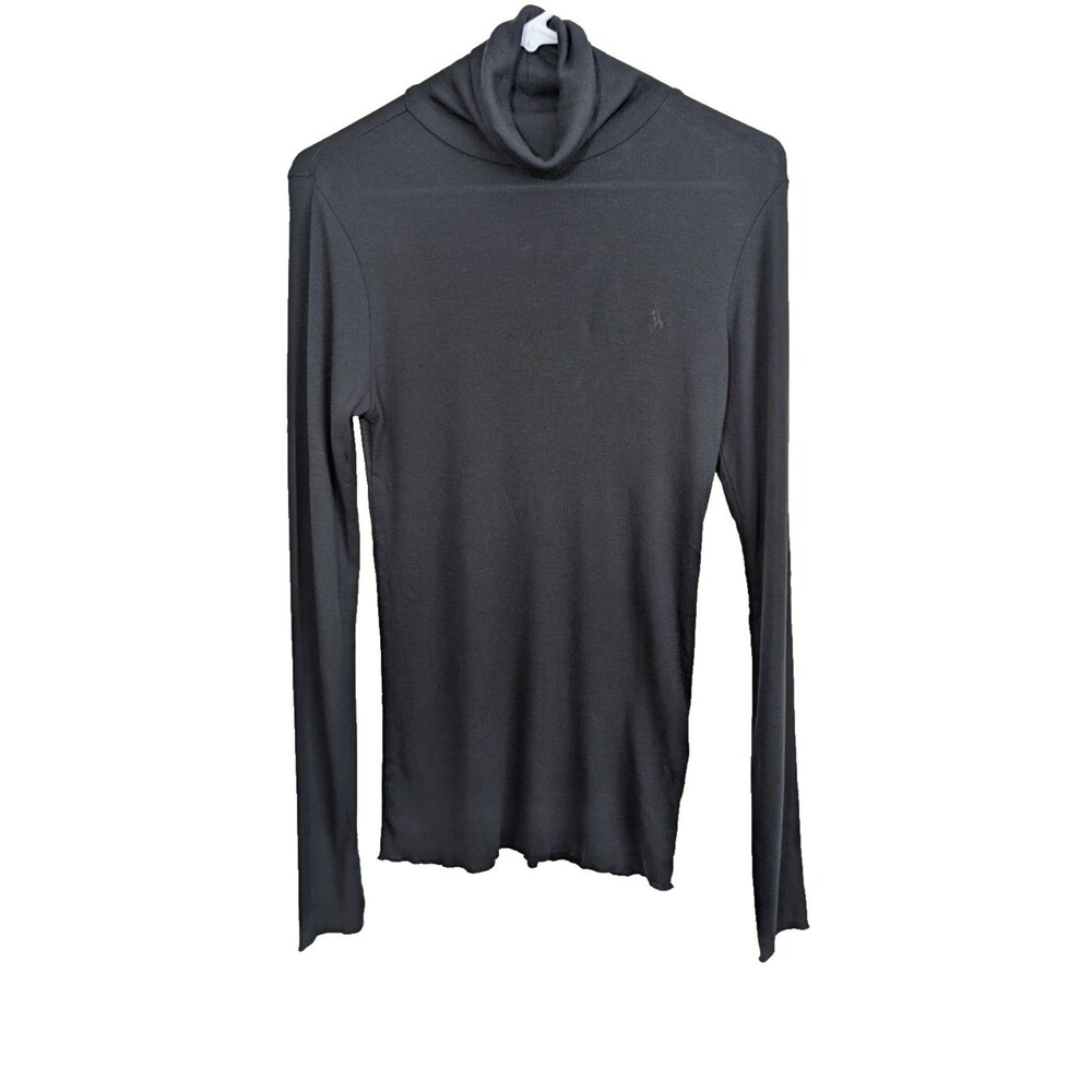Ralph Lauren Sport Women's Turtleneck Pima Cotton Blend Slim Stretch Large